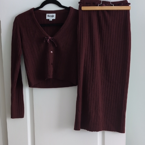 Rouje Dresses & Skirts - Rouje Deep Burgundy Skirt Set